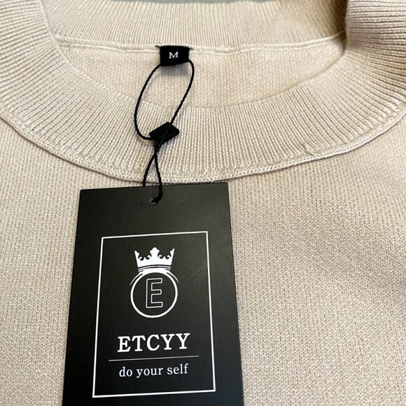 ETCYY Oversized Sweaters for Women. Long Sleeve Knit Top Medium, Beige. NWT's. - Picture 3 of 8